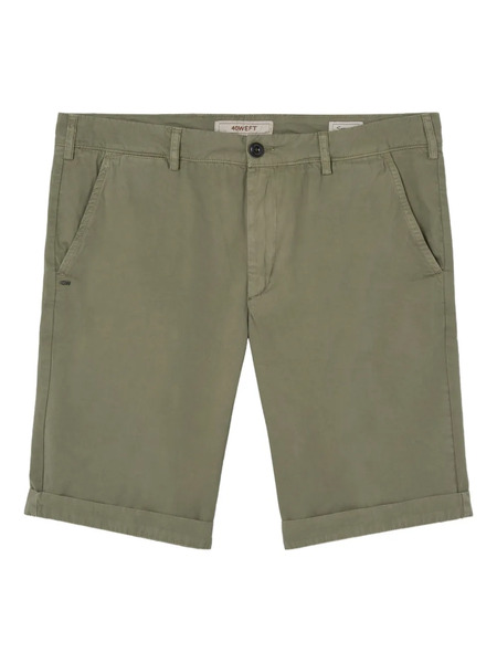  40 Weft Cuffed-hem Bermuda Shorts - Green 