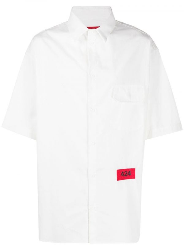  424 Button Down Flap Pocket Shirt - White 
