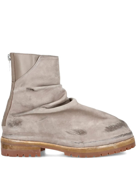  424 Distressed Leather Boots - Grey 