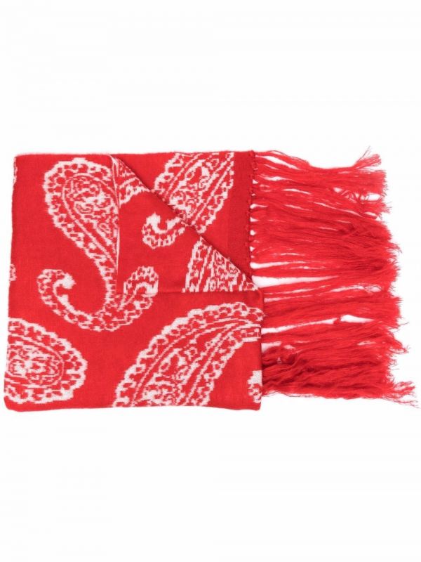  424 Paisley Pattern Scarf - Red 