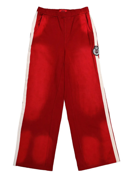  424 Ripped Side-stripe Track Trousers - Red 