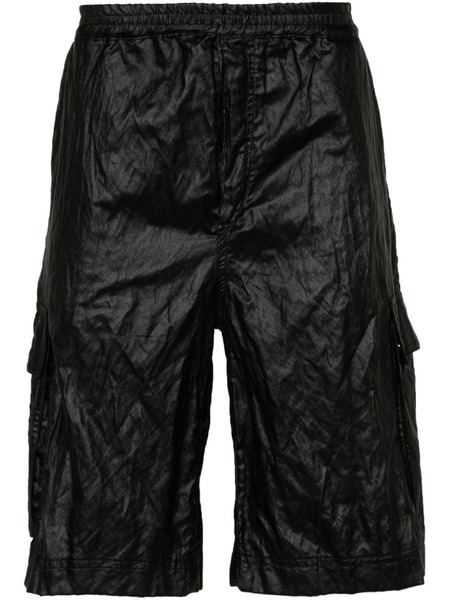  44 Label Group Crinkled-finish Cargo Shorts - Black 