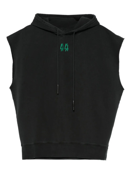  44 Label Group Hooded Sleeveless Vest - Black 