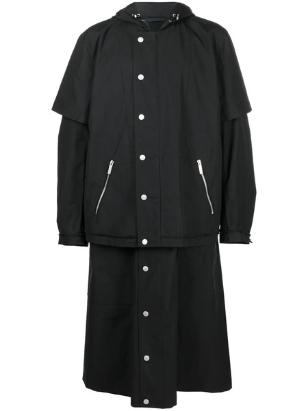  44 Label Group Single-breasted Trench Coat - Black 