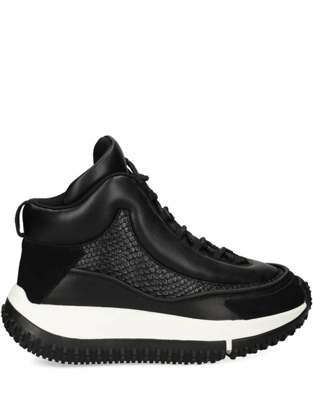  4ccccees Snakeskin-panel Leather Sneakers - Black 