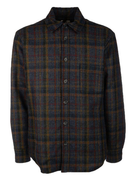  4ff Checked Wool Shirt - Grey 
