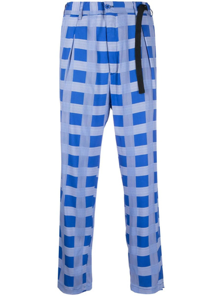  4sdesigns Check-print Trousers - Blue 