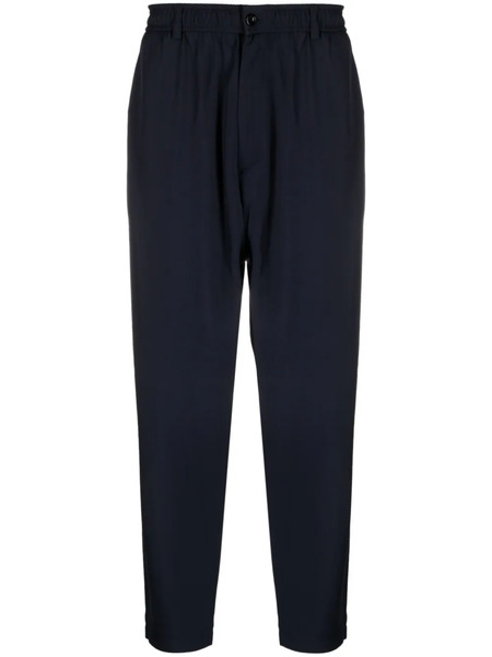  4sdesigns Elasticated-waistband Tapered Trousers - Blue 