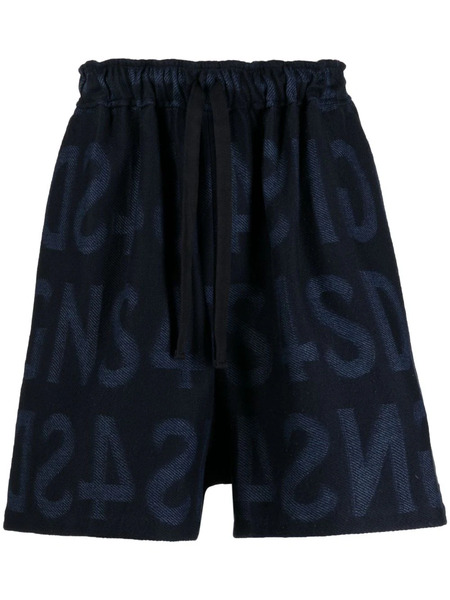  4sdesigns Logo-print Cotton Bermuda Shorts - Blue 