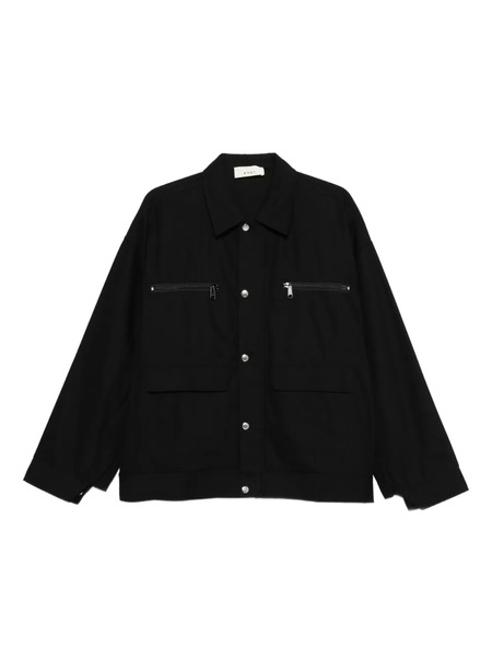  6397 Button-fastening Zip-pocket Jacket - Black 