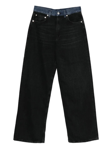  6397 Contrast-waistband Jeans - Black 