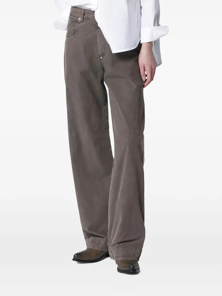  6397 High-waisted Wide-leg Trousers - Brown 