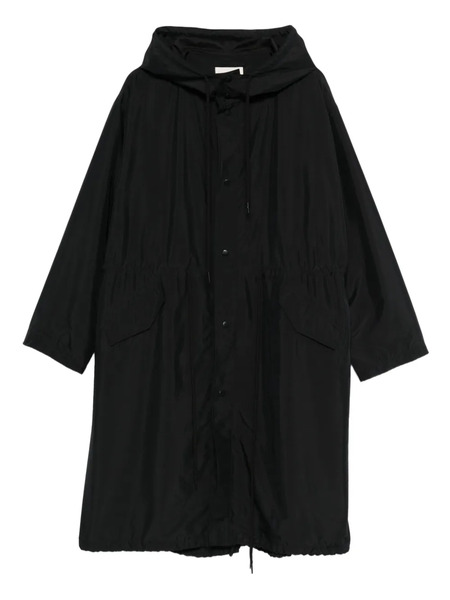  6397 Hooded Drawstring Coat - Black 