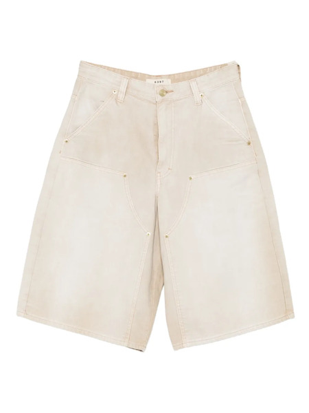  6397 Panelled Washed-effect Shorts - Neutrals 