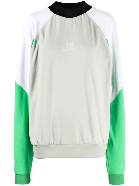  7 Days Active Logo-print Colour-block Sweatshirt - Grey 