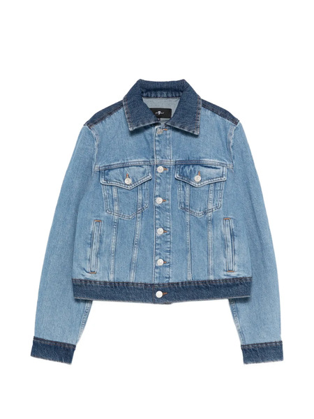  7 For All Mankind Buttoned Denim Jacket - Blue 