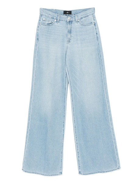  7 For All Mankind Buttoned Straight-leg Jeans - Blue 