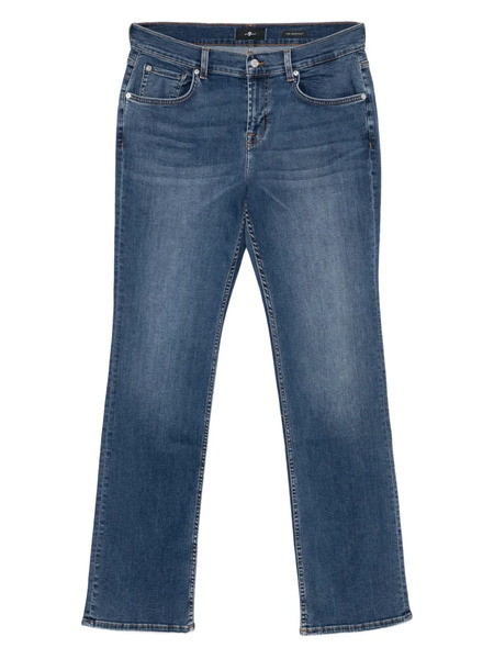  7 For All Mankind Buttoned Straight-leg Jeans - Blue 