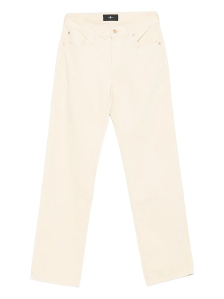  7 For All Mankind Cotton-modal Blend Straight Trousers - Yellow 