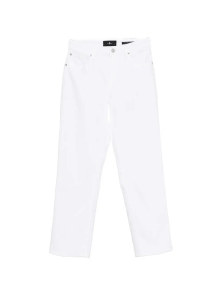  7 For All Mankind Cotton Trousers - White 
