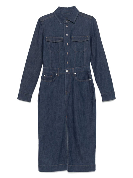  7 For All Mankind Denim Midi Dress - Blue 