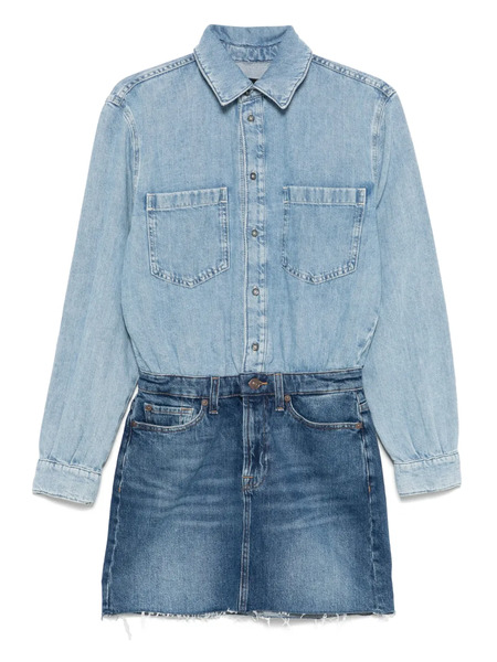  7 For All Mankind Denim Mini Skirt - Blue 