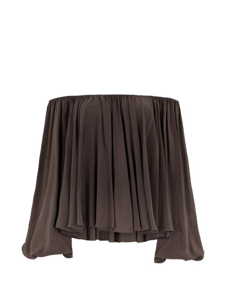  7 For All Mankind Elasticated Off-shoulder Top - Brown 