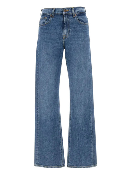  7 For All Mankind High-waisted Logo-patch Jeans - Blue 