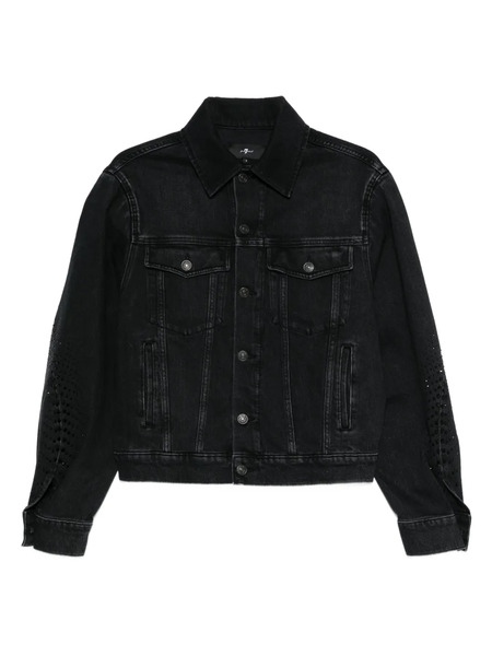  7 For All Mankind Laser-cut Denim Jacket - Black 