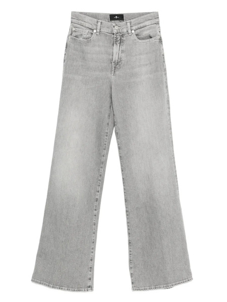  7 For All Mankind Lotta High-waisted Wide-leg Jeans - Grey 
