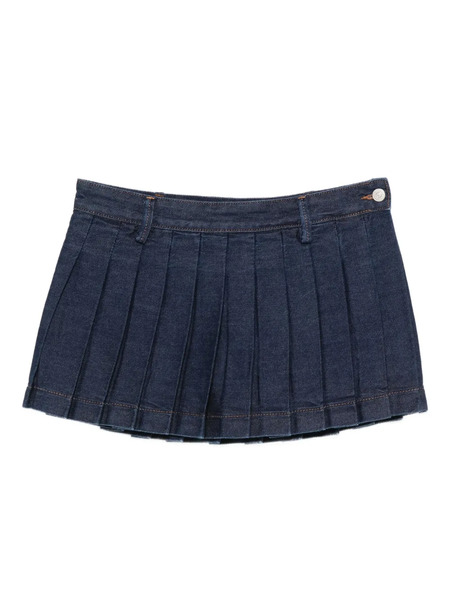  7 For All Mankind Pleated Mini Skirt - Blue 