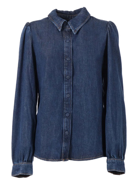  7 For All Mankind Puff-sleeve Shirt - Blue 