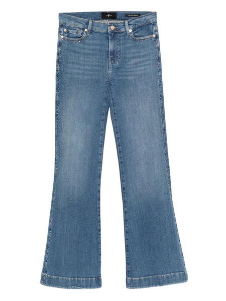  7 For All Mankind Studded Flared Jeans - Blue 