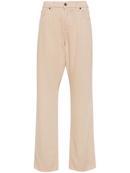  7 For All Mankind Tess High-rise Straight-leg Trousers - Neutrals 