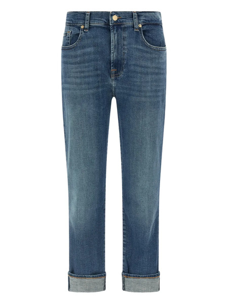  7 For All Mankind Turn-up Hem Jeans - Blue 