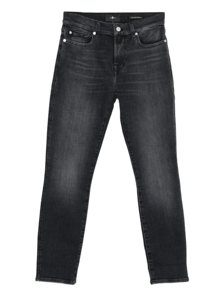  7 For All Mankind Whiskering-effect Jeans - Black 