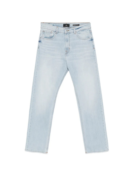  7 For All Mankind Zip-up Straight Denim Jeans - Blue 