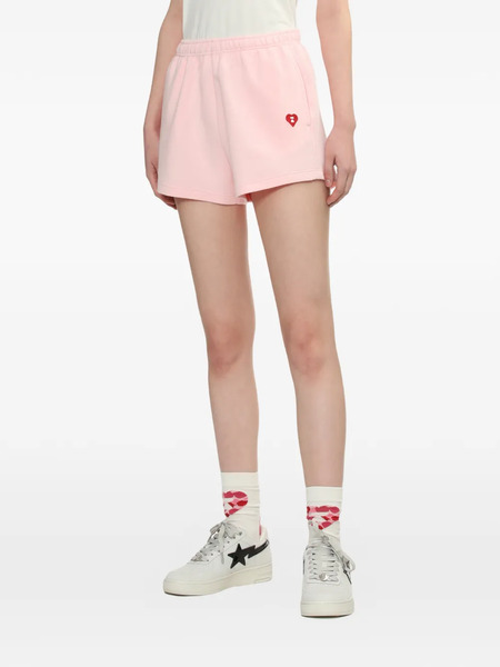  A Bathing Ape® Apee Heart Embroidered Shorts - Pink 