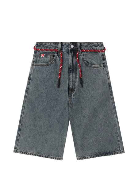  A Bathing Ape® Apee Heart Motif Braided Shorts - Blue 