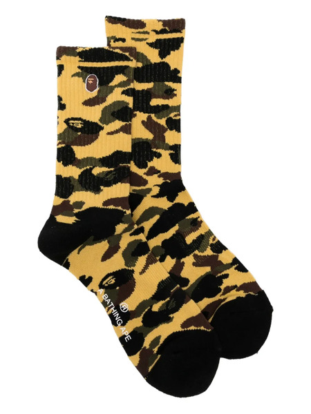  A Bathing Ape® Camouflage Ape-head Socks - Brown 