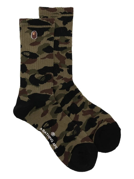  A Bathing Ape® Camouflage Ape-head Socks - Green 