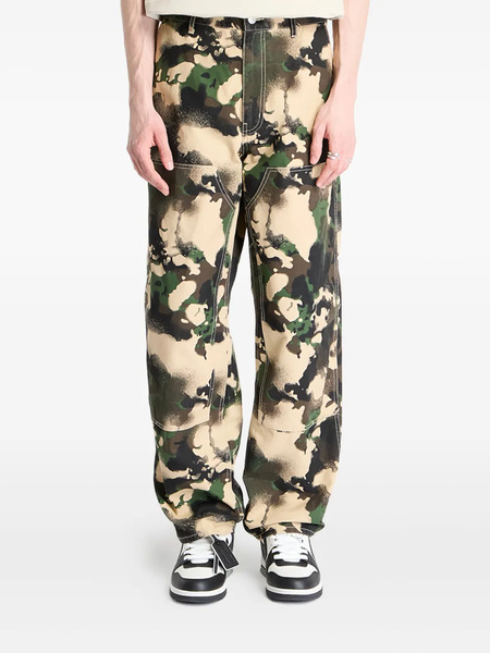  A Bathing Ape® Camouflage-pattern Cotton Trousers - Green 