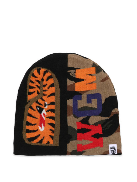  A Bathing Ape® Camouflage Shark Beanie Hat - Black 