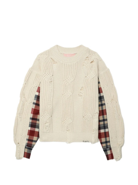  A Bathing Ape® Distressed Check-pattern Sweater - Neutrals 
