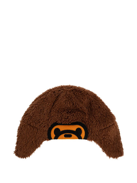  A Bathing Ape® Earflap Appliquéd Hat - Brown 