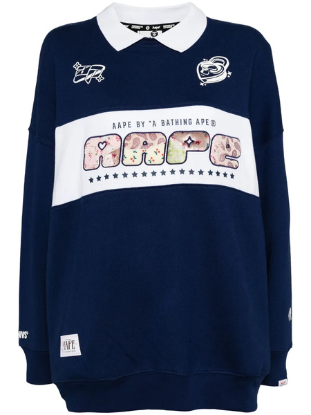  A Bathing Ape® Logo-embellished Polo Sweatshirt - Blue 