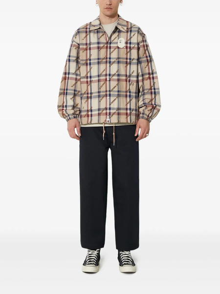  A Bathing Ape® Logo-plaque Plaid Jacket - Neutrals 