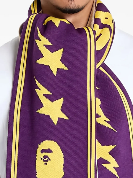  A Bathing Ape® Star-logo Jacquard Scarf - Purple 