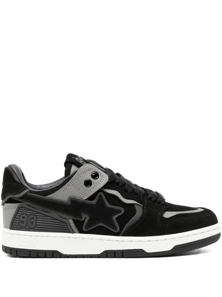 A Bathing Ape® Star-patch Lace-up Trainer - Black 