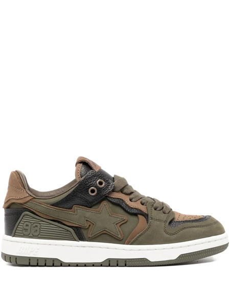  A Bathing Ape® Star-patch Lace-up Trainer - Green 